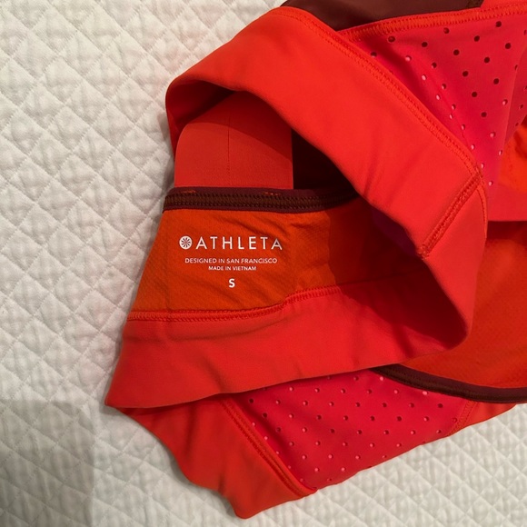 Athleta size small orange and brown sports top / bra- only worn once didn’t fit! - Picture 3 of 4